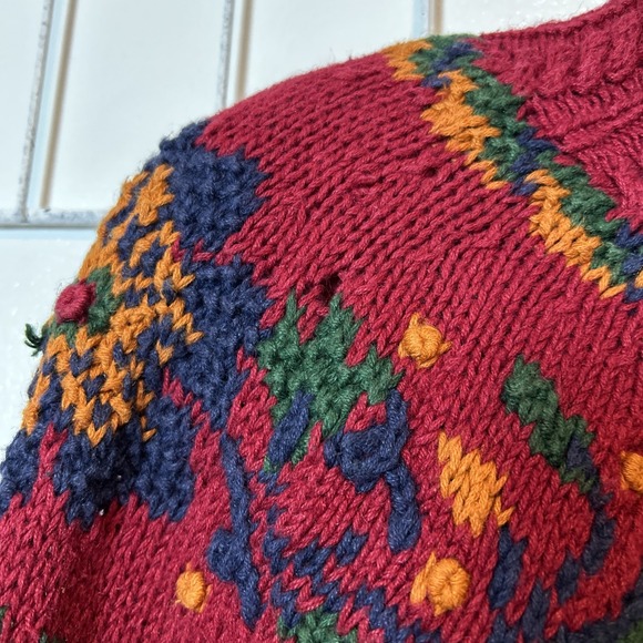 Vtg Signatures By Northern Isles Women M Sweater Floral Cable Knit By Hand 6288 - Picture 2 of 12